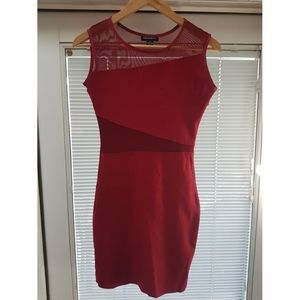🍦2/$15🍦Bodycon red dress with mesh cut-outs▪